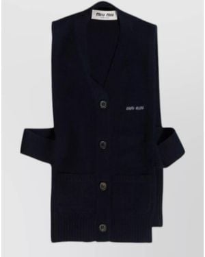 Miu Miu Cashmere V-Neck Sleeveless Cardigan - Blue