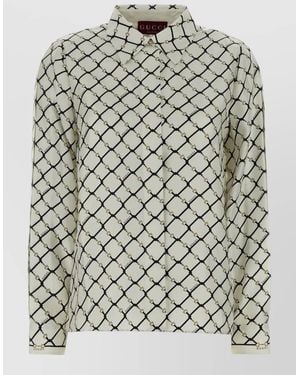 Gucci Silk Printed Shirt - Grey