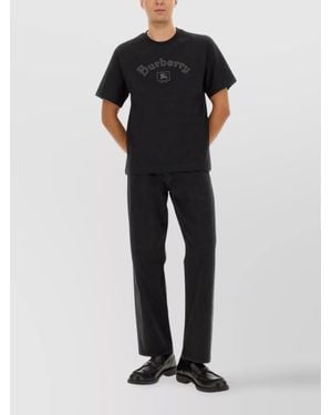 Burberry Regular Fit Short Sleeve Crew Neck T-Shirt - Black