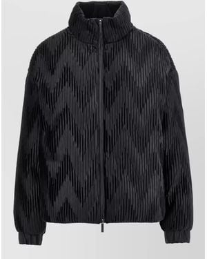 Emporio Armani Velvet Down Oversized Coat - Black