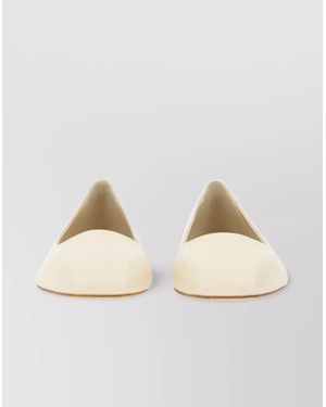 Aeyde Square Toe Flat Sole Ballerina Shoes - Natural