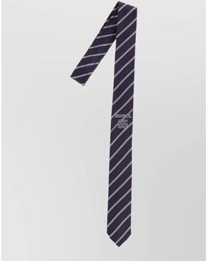 Thom Browne Formal Slim Striped Pattern Neck Ties - Blue