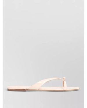 Ferragamo Leather Flip-Flops - Natural