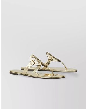Tory Burch Sandals With Flat Sole And Metallic Finish