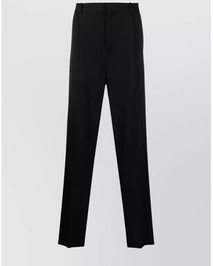 BOTTER Virgin Wool Pleated Straight-Leg Pants - Black