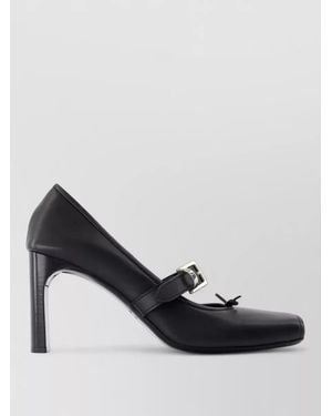 Balenciaga Bel Air M80 Leather Block Heel Court Shoes - Black