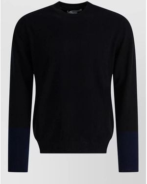 Comme des Garçons Wool Crew Neck Jumper Colour Block - Black