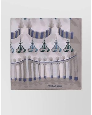 Ferragamo Square Scarf 90X90 Printed Design - Gray