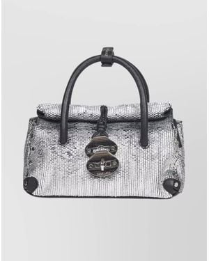 Zanellato Structured Cross-Body Bag Top Handle - Gray