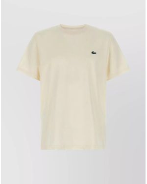 Lacoste Graphic Print Crew Neck Short Sleeve T-Shirt - Natural