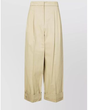 Weekend by Maxmara Long Pants With Pleats And Cuffs - Natural
