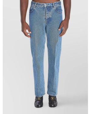 Valentino Garavani Cotton Mid-Rise Wide-Leg Jeans - Blue