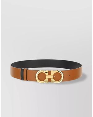 Ferragamo Adjustable Calfskin Belt-Tone Buckle - Grey