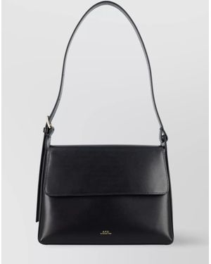 A.P.C. Virginie Flap Shoulder Bag - Black