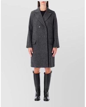 A.P.C. Wool Double-Breasted Coat - Black