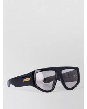 Bottega Veneta Shield Sunglasses Ribbon Detail Temples - Multicolor