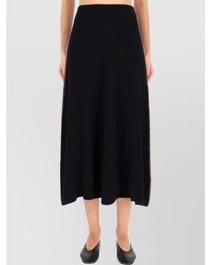 Paul Smith High Waist Flared Ankle Length Skirt - Black