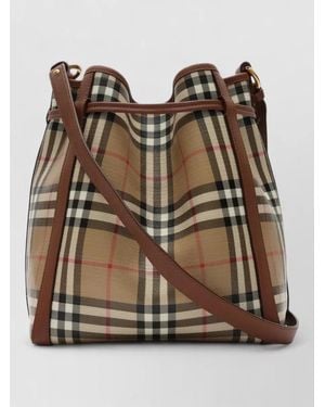 Burberry Check Mini Coated Canvas Bucket Bag - Brown