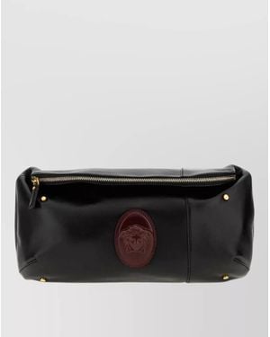 Versace Nappa Leather Lou Belt Clutch Bag - Black