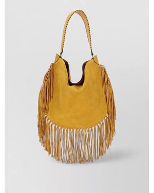 Isabel Marant Shoulder Bag Braided Handle Fringe Detailing - Metallic