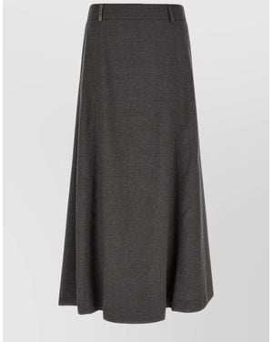 Peserico A Line Skirt Belt Loops Side Pockets - Gray