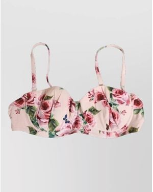 Dolce & Gabbana Floral-Print Underwire Bikini Top - Pink