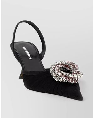 Mach & Mach Embellished Kitten Heel Slingback - Black