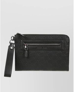 Michael Kors Wrist Strap Texture Finish Wallet Cardholder - Black