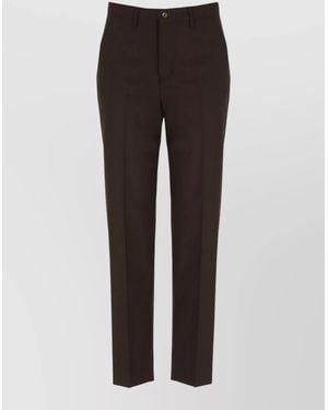 Briglia 1949 Tailored Straight Wool Blend Trousers Loops - Grey