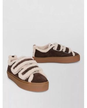 Inuikii Fur Calfskin Slippers - Brown
