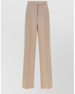 Max Mara Mxmgirone Tailored Pants Belt Loops Pockets - Natural