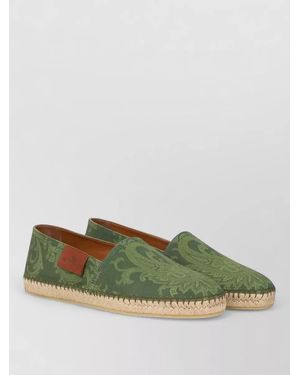 Etro Paisley Cotton Espadrilles - Green