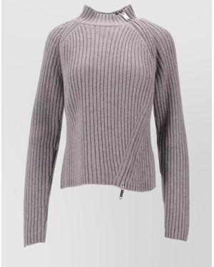 Niccolò Pasqualetti Knitwear Top With Mock Neck And Long Sleeves - Purple