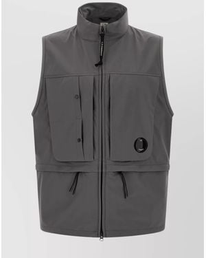 C.P. Company Shell Hooded Sleeveless Jacket - Gray