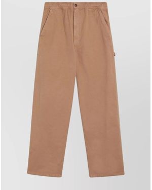 MM6 by Maison Margiela Cotton Baggy Straight-Leg Trousers - Natural