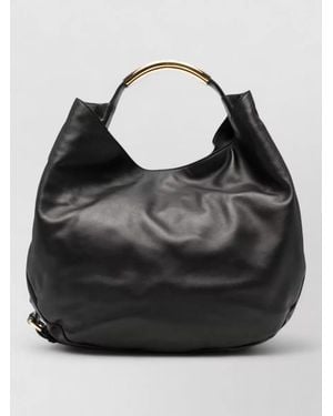 Moschino Leather Shoulder Bag - Black