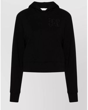 Palm Angels Organic Cotton Cropped Hoodie - Black