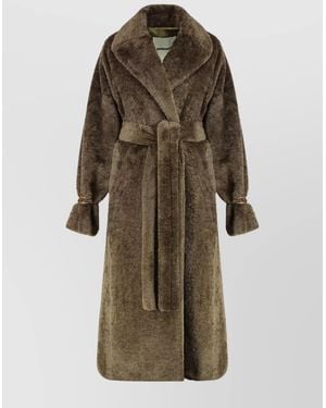 DARKPARK Belted Faux Fur Trench Coat - Natural