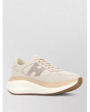 Hogan Leather Maxi Active Low-Top Trainers - Natural