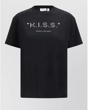 Off-White c/o Virgil Abloh Kiss Quote Printed Cotton T-Shirt - Black