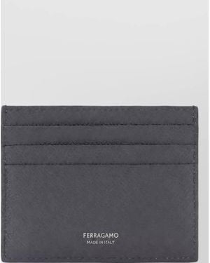 Ferragamo Leather Card Holder - Gray