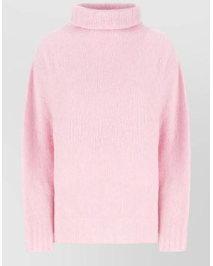 Lardini Knitwear Turtleneck Ribbed Cuffs And Hem - Pink