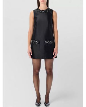 Self-Portrait Crystal-Embellished Sleeveless Mini Dress - Black