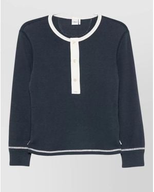 Chloé Cotton Crew-Neck Cardigan - Blue