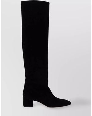 Aeyde Suede Leather Knee-High Boots - Black