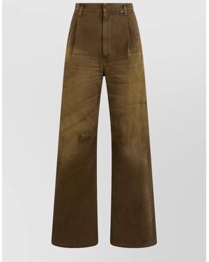 MM6 by Maison Margiela Cotton High-Rise Flared Denim Trousers - Multicolour
