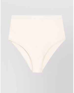 Jil Sander Logo High-Waisted Bikini Briefs - White