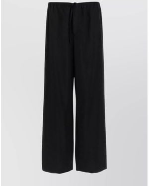 The Row 'Xon' Pants Back Pocket Elastic Waistband - Black