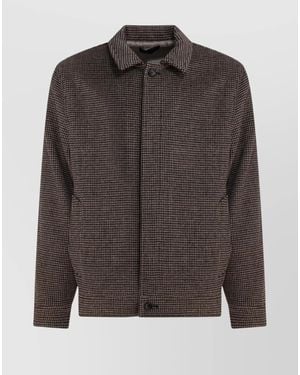 Vince Houndstooth Shirt Jacket - Brown