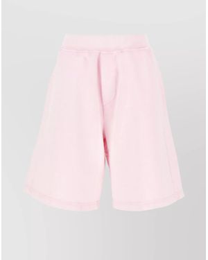 DSquared² Cotton Logo-Print Knee-Length Bermuda Shorts - Pink